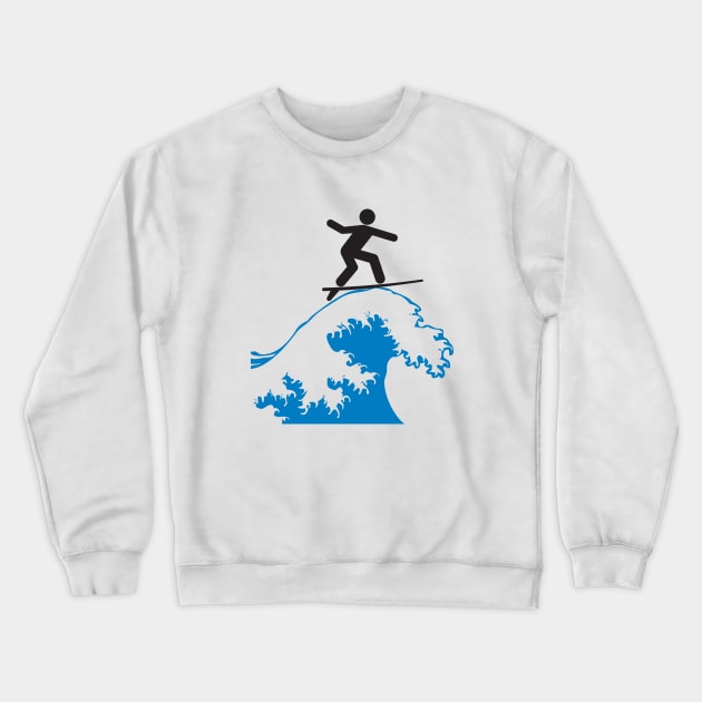 Minimal Surf Design Crewneck Sweatshirt by hldesign